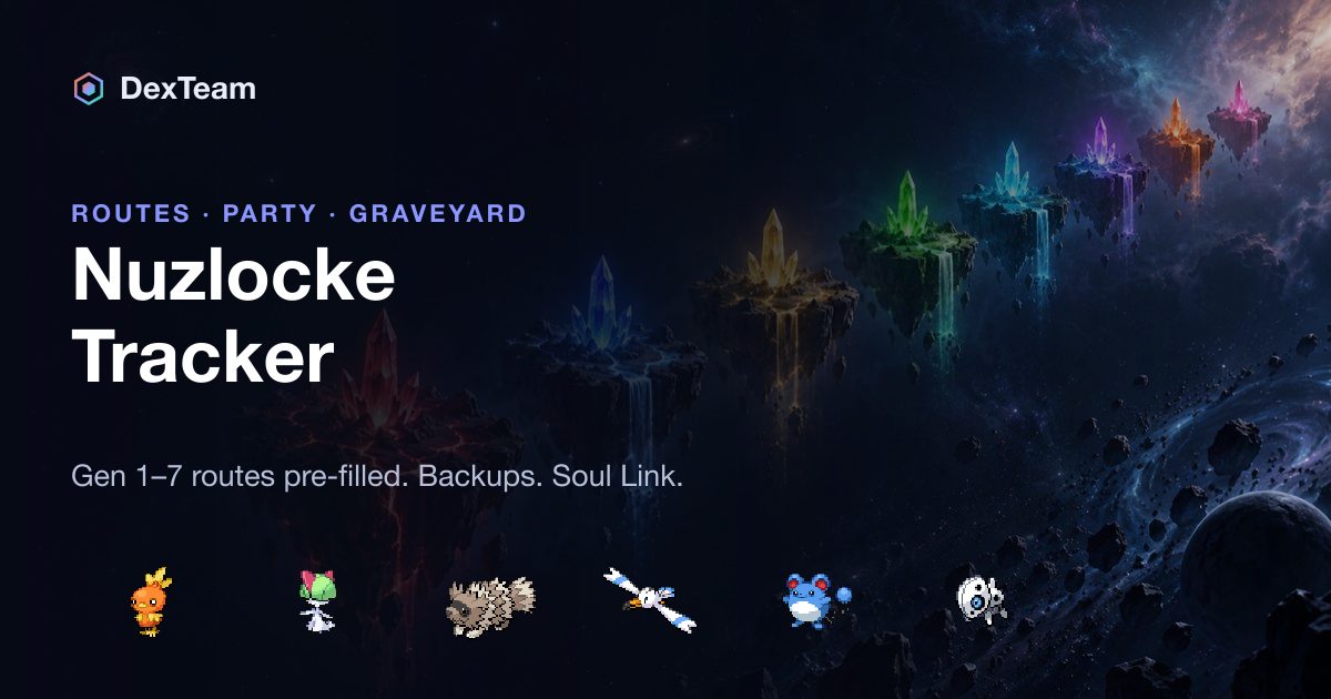 Free Online Nuzlocke Tracker – Encounters by Route for 15 Games, No ...